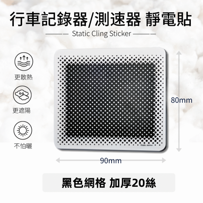 a036_3 行車記錄器專用靜電貼|測速器/ETC 通用|耐高低溫|無殘膠保護隔熱紙|防炫黑點|擋風玻璃貼膜:圖片 1