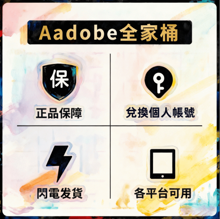 Adobe 全家桶兌換碼｜PS/AI/PR/AE/LR/DC/DW 等全套軟體｜Creative Cloud 正版授權序號｜支援AI｜ 一個月/三個月/半年/一年：圖片 4