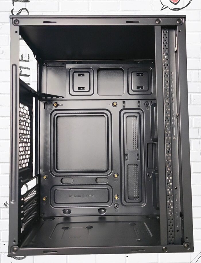 【簡約商務辦公】黑金鋼迷你電腦機殼 M-ATX｜霧面黑鋼質外殼｜高效散熱 × 輕巧實用｜裝機首選：圖片 3